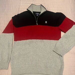 IZOD Men's Zip-Up Sweater - Black, Red, Gray #9